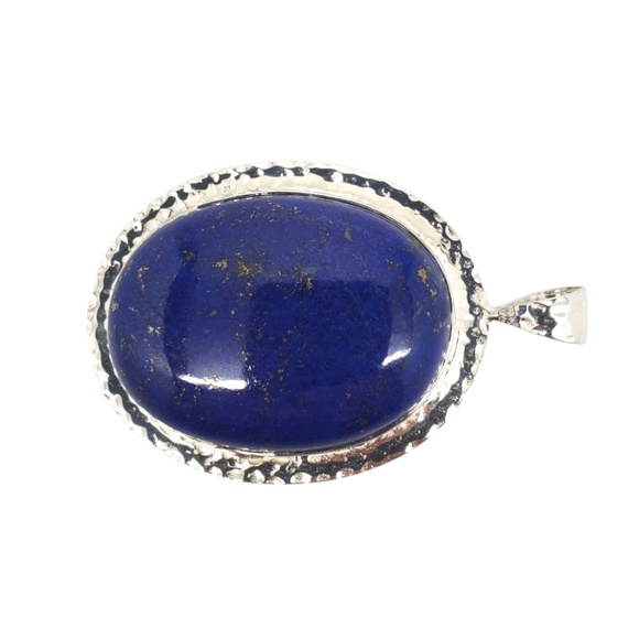 Sterling Silver Large Oval Lapis Lazuli Pendant #21221 - Picture 5 of 7